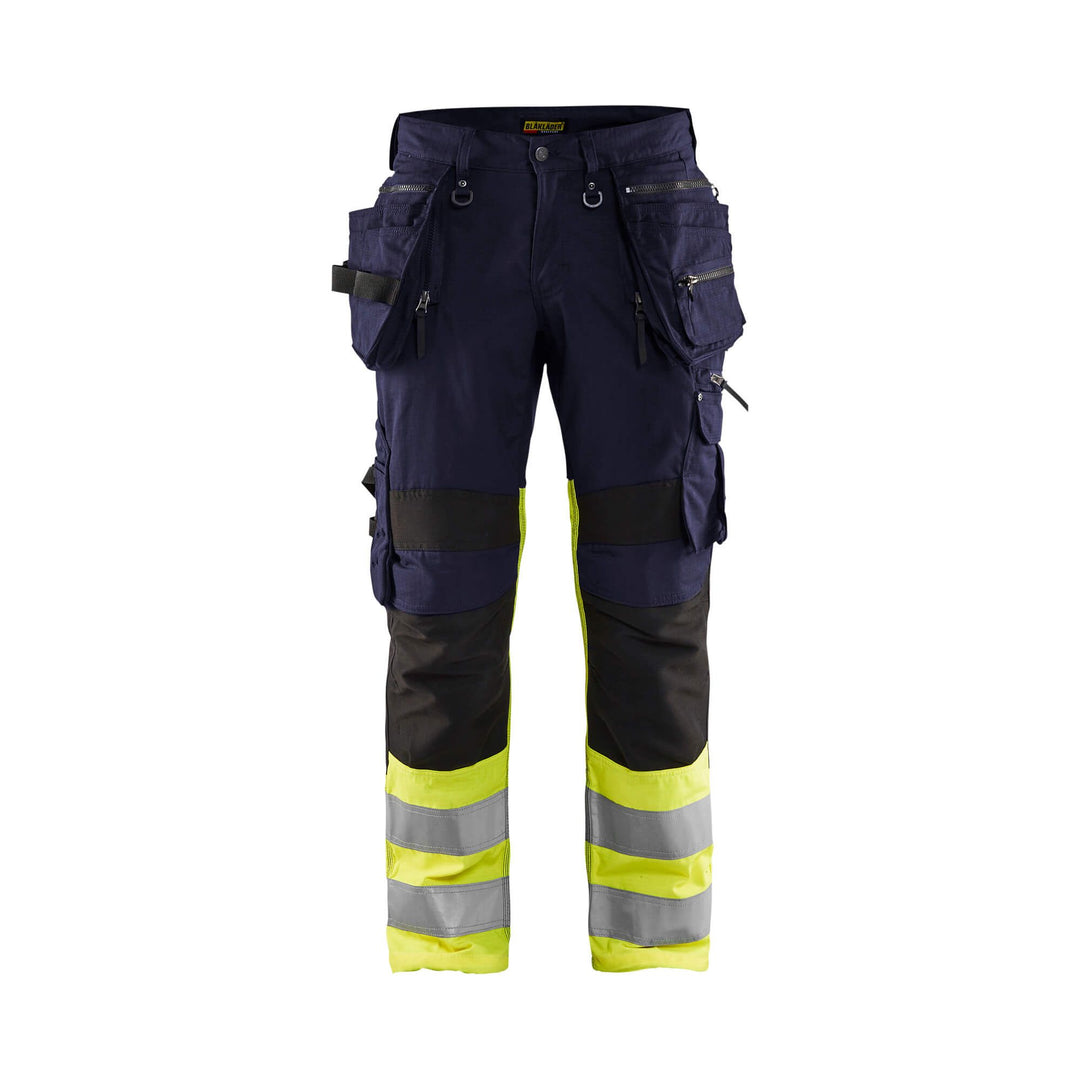 Blaklader 19941330 Hi-Vis Stretch Trousers Navy Blue/Hi-Vis Yellow Main #colour_navy-blue-yellow