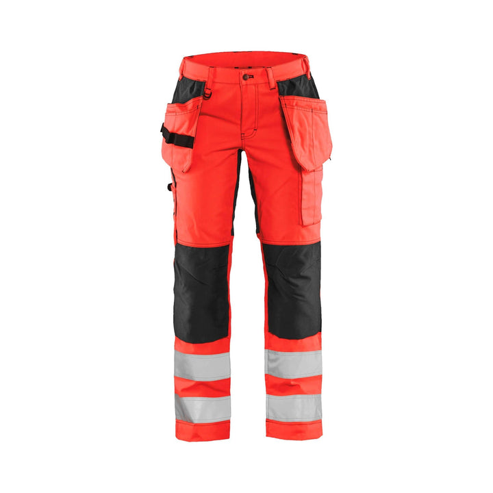 Blaklader 71631811 Hi-Vis Stretch Trousers Red/Black Main #colour_red-black