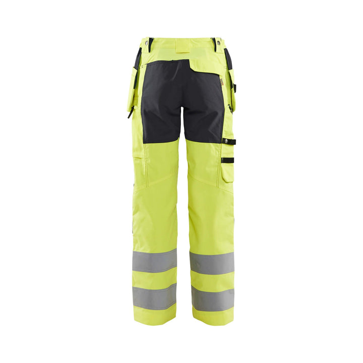 Blaklader 71631811 Hi-Vis Stretch Trousers Yellow/Black Rear #colour_yellow-black