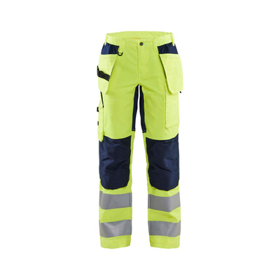 Blaklader 71631811 Hi-Vis Stretch Trousers Yellow/Navy Blue Main #colour_yellow-navy-blue