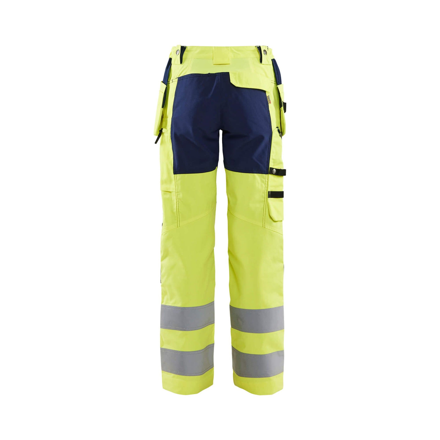 Blaklader 71631811 Hi-Vis Stretch Trousers Yellow/Navy Blue Rear #colour_yellow-navy-blue
