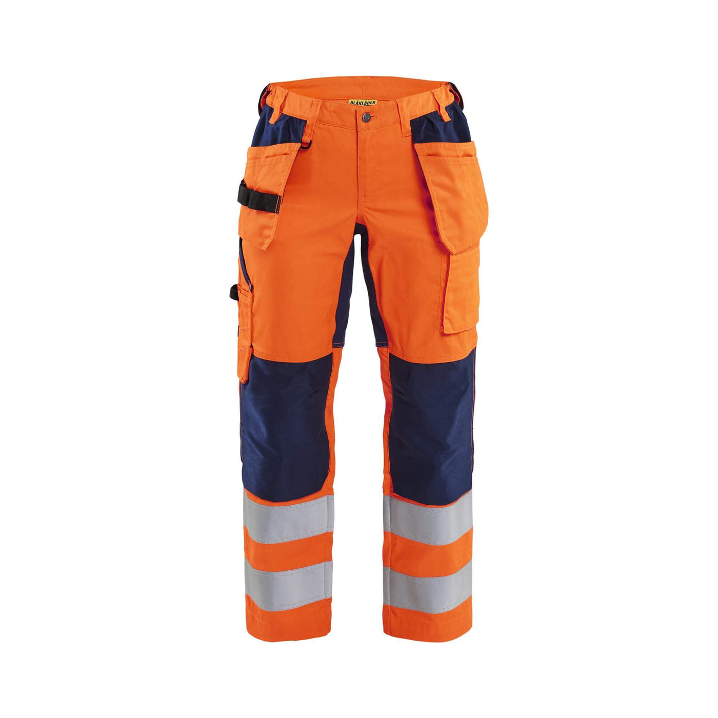 Blaklader 71631811 Hi-Vis Stretch Trousers Orange/Navy Blue Main #colour_orange-navy-blue