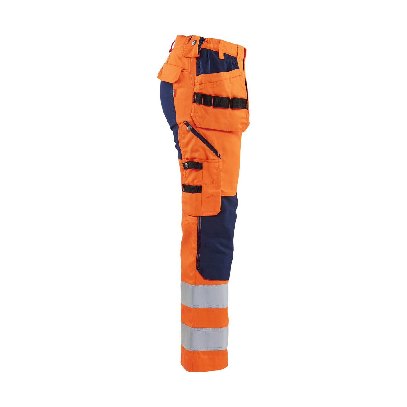 Blaklader 71631811 Hi-Vis Stretch Trousers Orange/Navy Blue Right #colour_orange-navy-blue