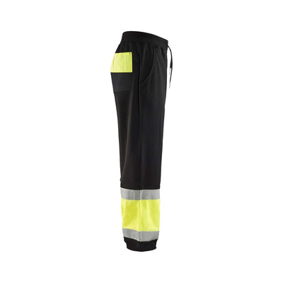 Blaklader 15492526 Hi-Vis Sweat pants Black/Hi-Vis Yellow Right #colour_black-yellow