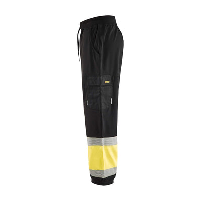 Blaklader 15492526 Hi-Vis Sweat pants Black/Hi-Vis Yellow Left #colour_black-yellow