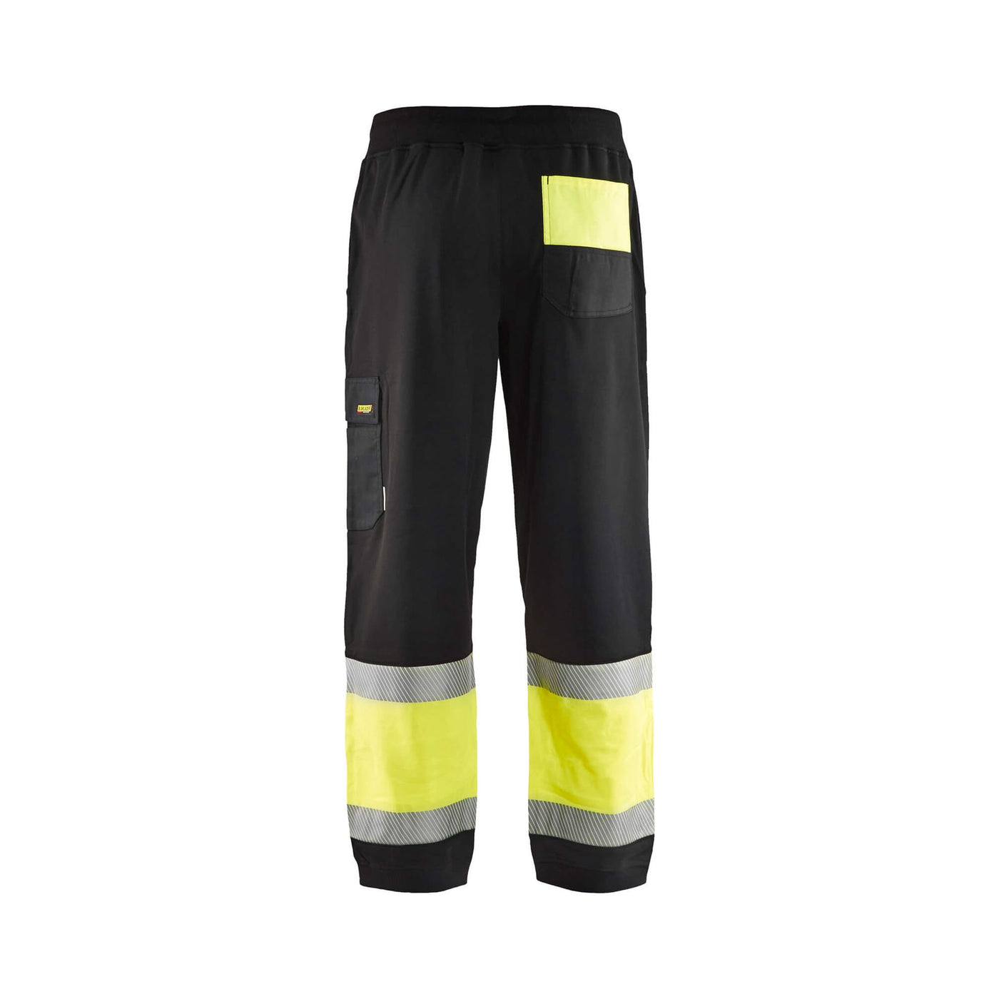 Blaklader 15492526 Hi-Vis Sweat pants Black/Hi-Vis Yellow Rear #colour_black-yellow