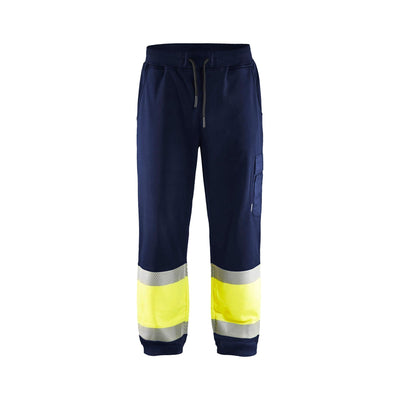 Blaklader 15492526 Hi-Vis Sweat pants Navy Blue/Hi-Vis Yellow Main #colour_navy-blue-yellow