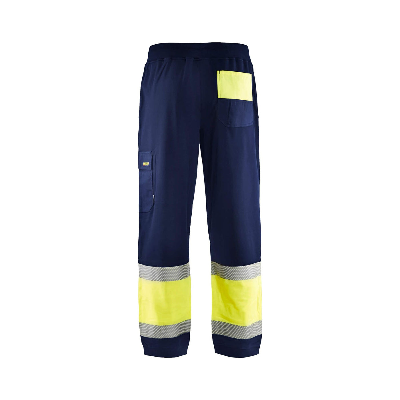 Blaklader 15492526 Hi-Vis Sweat pants Navy Blue/Hi-Vis Yellow Rear #colour_navy-blue-yellow