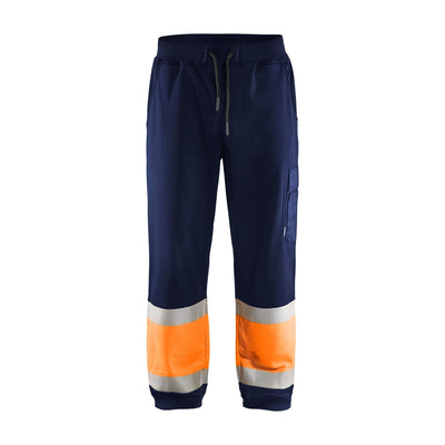 Blaklader 15492526 Hi-Vis Sweat pants Navy Blue/Orange Main #colour_navy-blue-orange