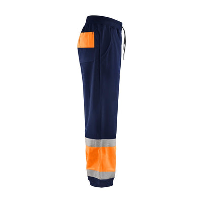 Blaklader 15492526 Hi-Vis Sweat pants Navy Blue/Orange Right #colour_navy-blue-orange