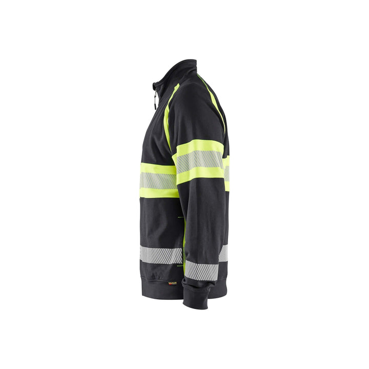 Blaklader 35511158 Hi-Vis Sweater Black/Hi-Vis Yellow Left #colour_black-hi-vis-yellow