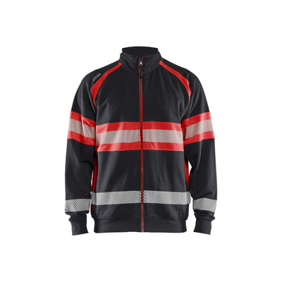 Blaklader 35511158 Hi-Vis Sweater Black/Red Main #colour_black-red