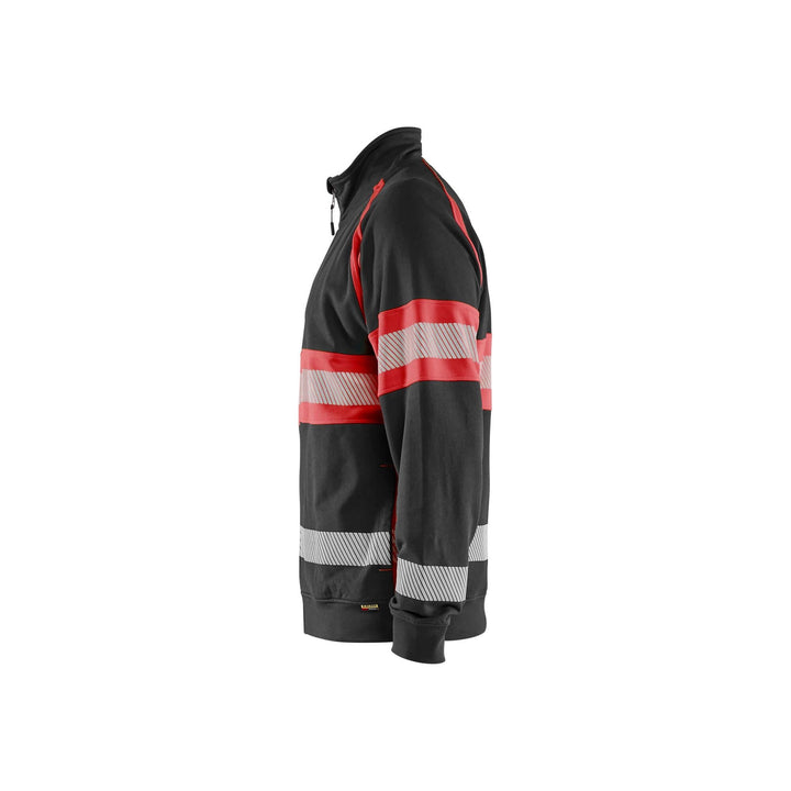 Blaklader 35511158 Hi-Vis Sweater Black/Red Left #colour_black-red