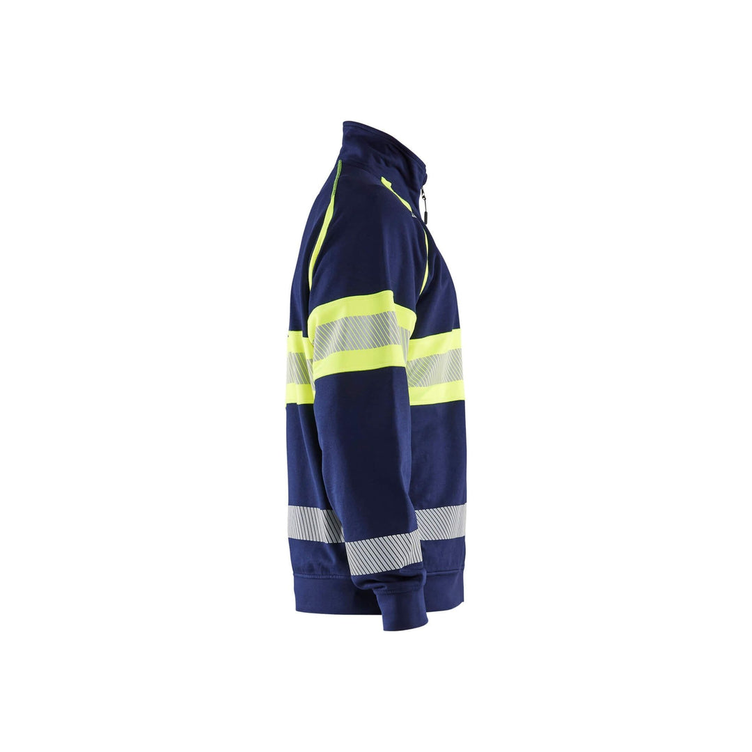 Blaklader 35511158 Hi-Vis Sweater Navy Blue/Hi-Vis Yellow Right #colour_navy-blue-hi-vis-yellow