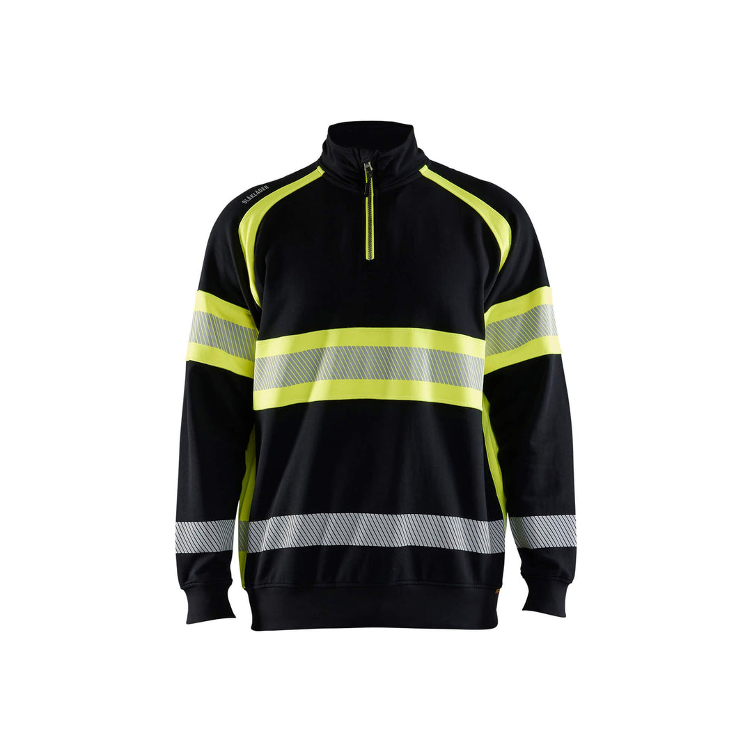 Blaklader 35531158 Hi-Vis Sweater Black/Hi-Vis Yellow Main #colour_black-hi-vis-yellow