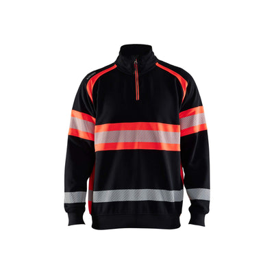 Blaklader 35531158 Hi-Vis Sweater Black/Red Main #colour_black-red