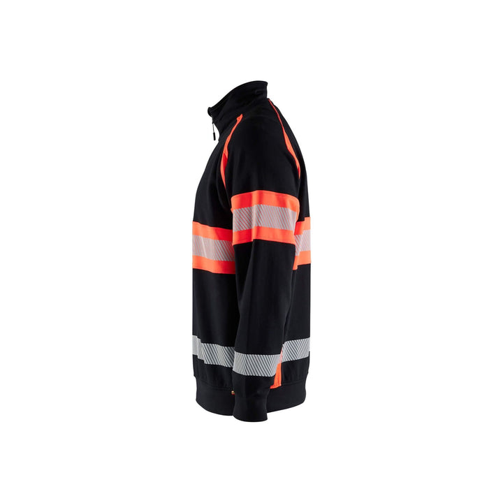 Blaklader 35531158 Hi-Vis Sweater Black/Red Left #colour_black-red