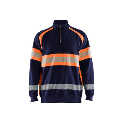 Blaklader 35531158 Hi-Vis Sweater Navy Blue/Orange Main #colour_navy-blue-orange