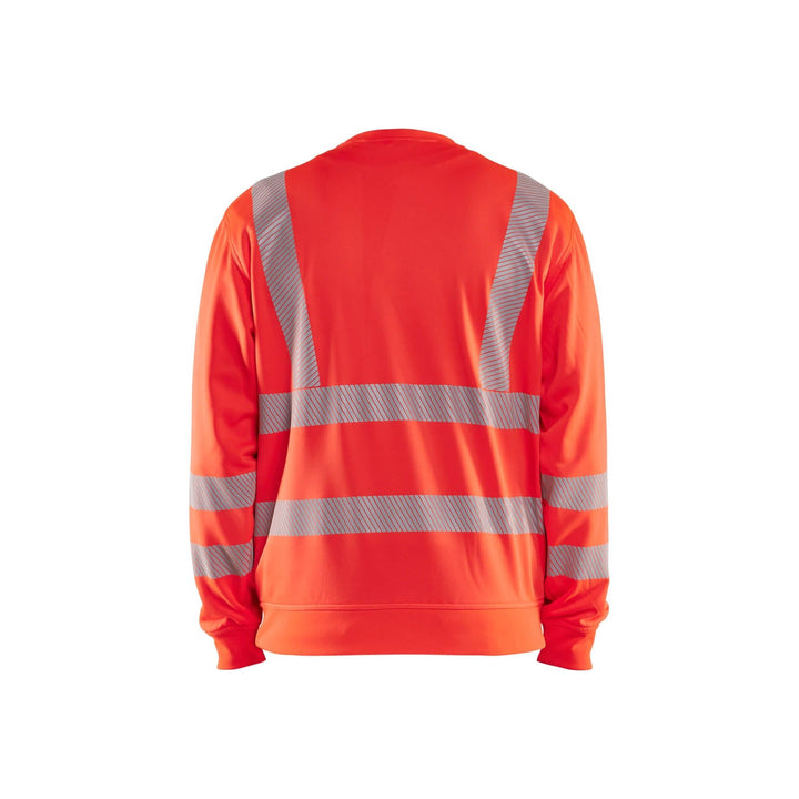 Blaklader 35622538 Hi-Vis Sweatshirt Hi-Vis Red Rear #colour_hi-vis-red