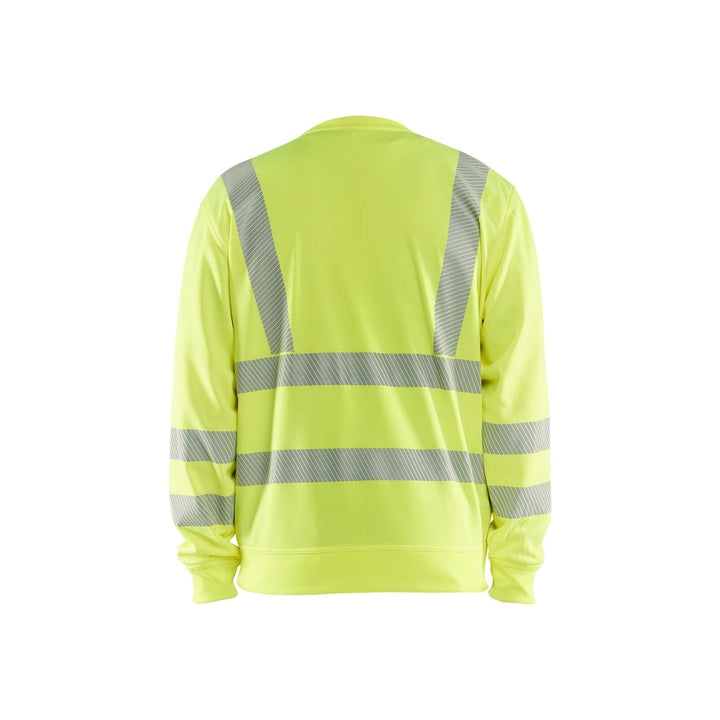 Blaklader 35622538 Hi-Vis Sweatshirt Hi-Vis Yellow Rear #colour_hi-vis-yellow