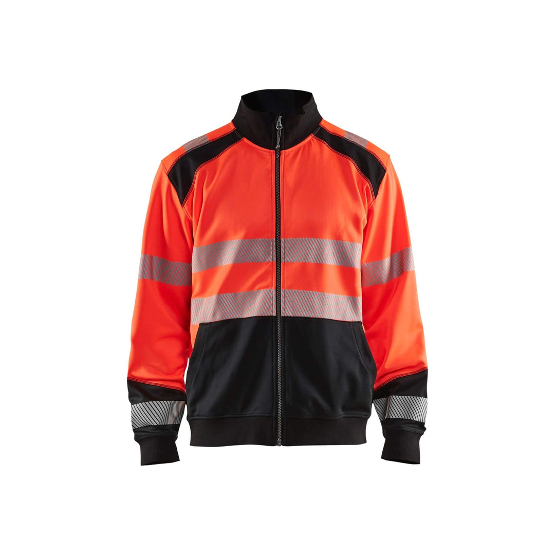 Blaklader 35582528 Hi-Vis Sweatshirt Full-Zip Red/Black Main #colour_red-black