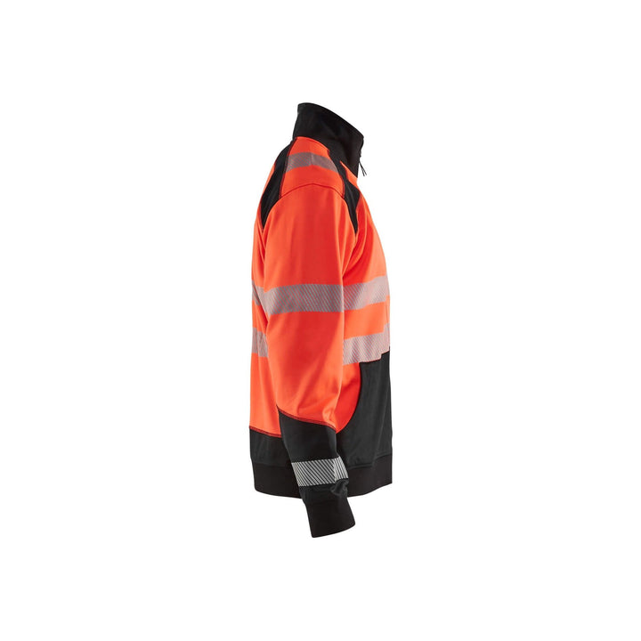 Blaklader 35582528 Hi-Vis Sweatshirt Full-Zip Red/Black Right #colour_red-black