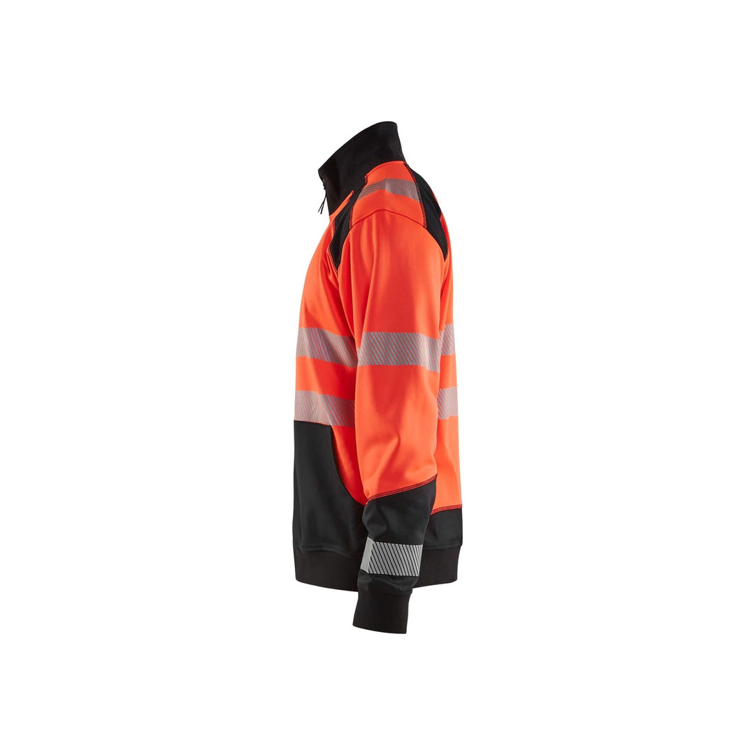 Blaklader 35582528 Hi-Vis Sweatshirt Full-Zip Red/Black Left #colour_red-black