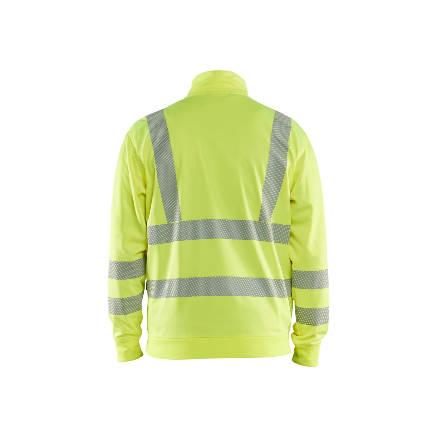 Blaklader 35632538 Hi-Vis Sweatshirt Full-Zip Hi-Vis Yellow Rear #colour_hi-vis-yellow