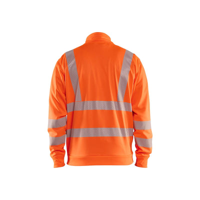 Blaklader 35632538 Hi-Vis Sweatshirt Full-Zip Orange Rear #colour_orange