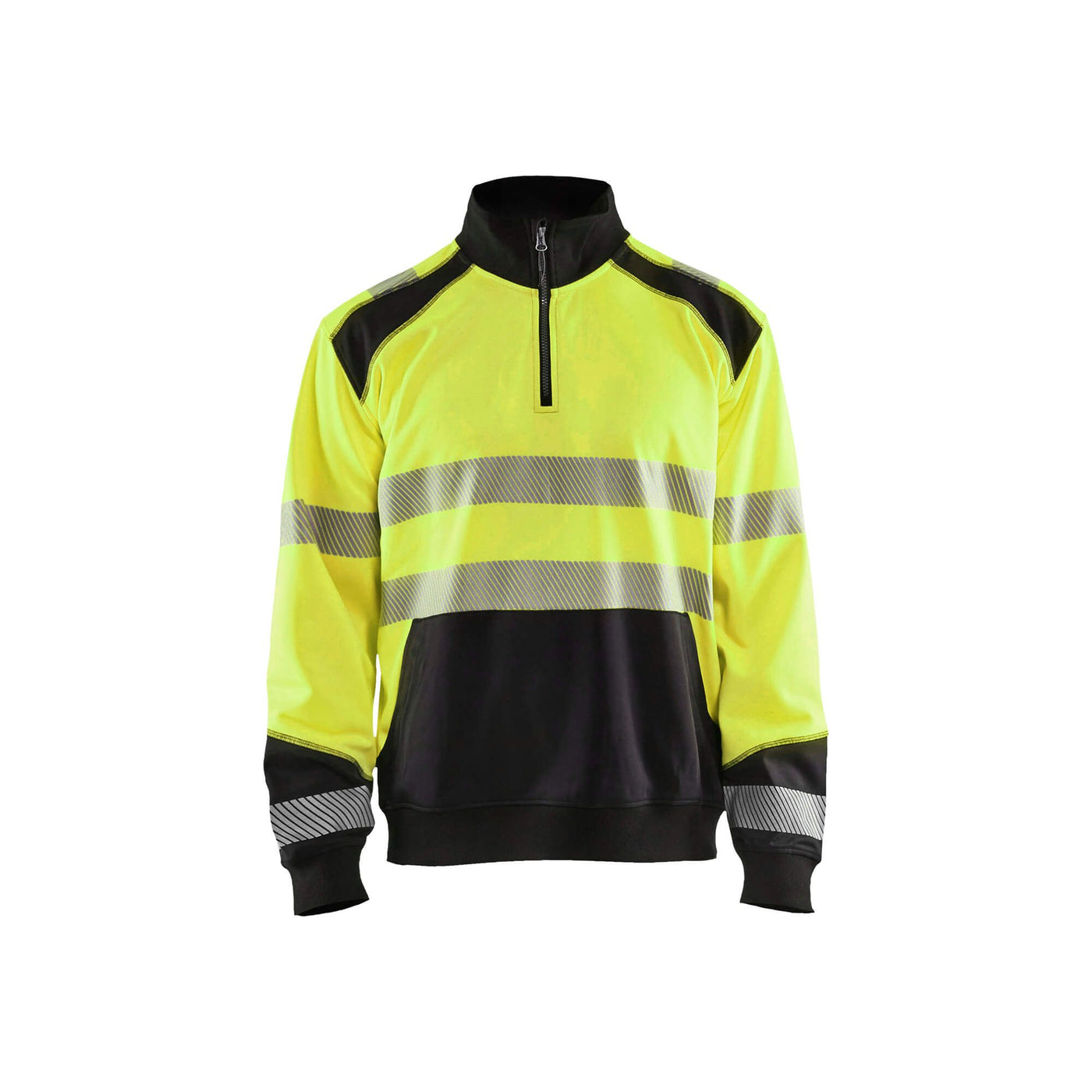 Blaklader 35562528 Hi-Vis Sweatshirt Half-Zip Yellow/Black Main #colour_yellow-black