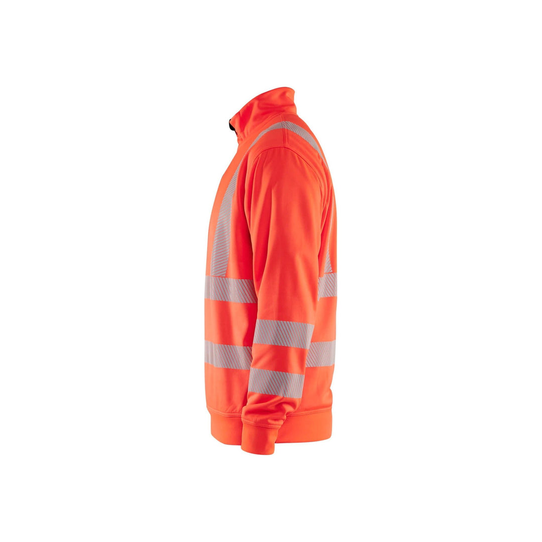 Blaklader 35642538 Hi-Vis Sweatshirt Half-Zip Hi-Vis Red Left #colour_hi-vis-red