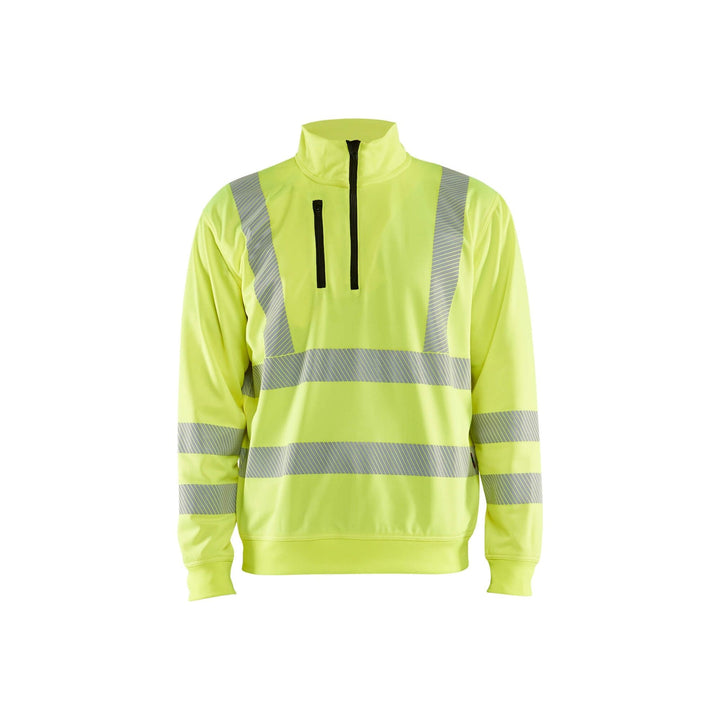 Blaklader 35642538 Hi-Vis Sweatshirt Half-Zip Hi-Vis Yellow Main #colour_hi-vis-yellow