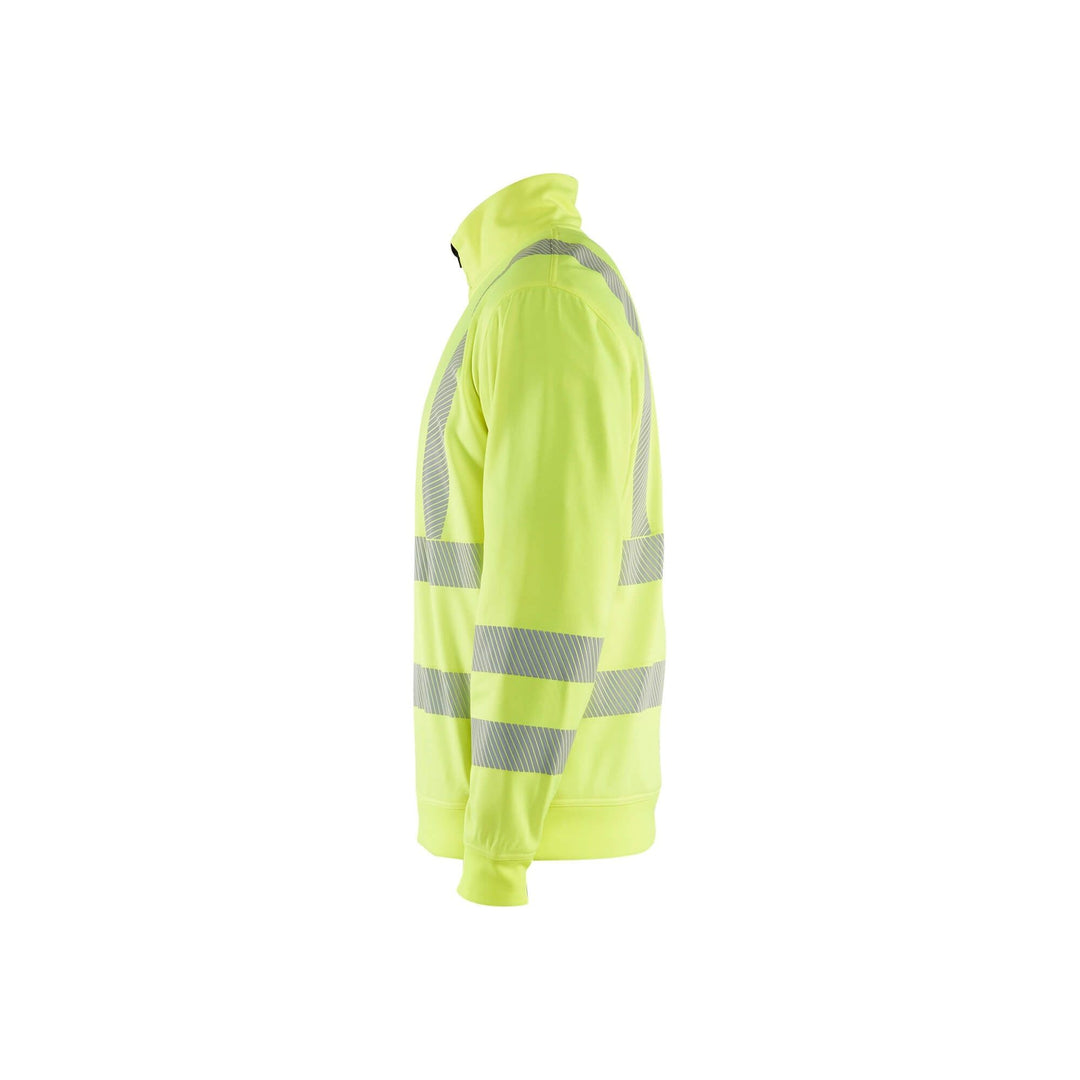 Blaklader 35642538 Hi-Vis Sweatshirt Half-Zip Hi-Vis Yellow Left #colour_hi-vis-yellow