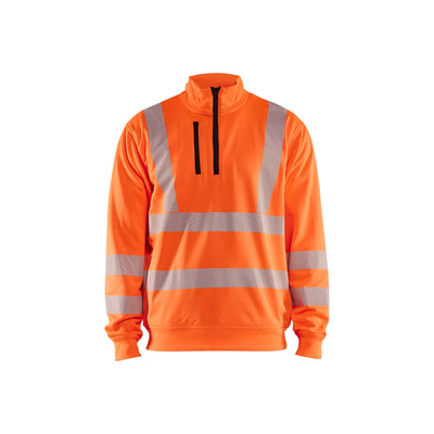 Blaklader 35642538 Hi-Vis Sweatshirt Half-Zip Orange Main #colour_orange