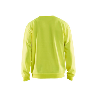 Blaklader 34011074 Hi-Vis Sweatshirt Round-Neck Hi-Vis Yellow Rear #colour_yellow