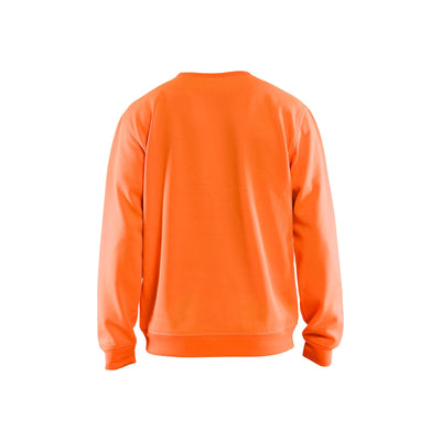 Blaklader 34011074 Hi-Vis Sweatshirt Round-Neck Orange Rear #colour_orange