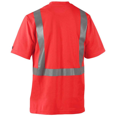 Blaklader 33821011 Hi-Vis T-Shirt Hi-Vis Red Rear #colour_hi-vis-red