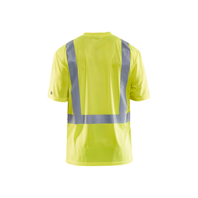 Blaklader 33821011 Hi-Vis T-Shirt Hi-Vis Yellow Rear #colour_yellow