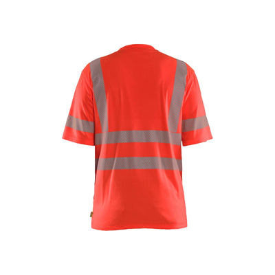 Blaklader 35222537 Hi-Vis T-Shirt Hi-Vis Red Rear #colour_hi-vis-red