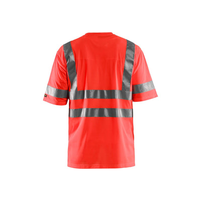 Blaklader 34131009 Hi-Vis T-Shirt Reflective Hi-Vis Red Rear #colour_hi-vis-red