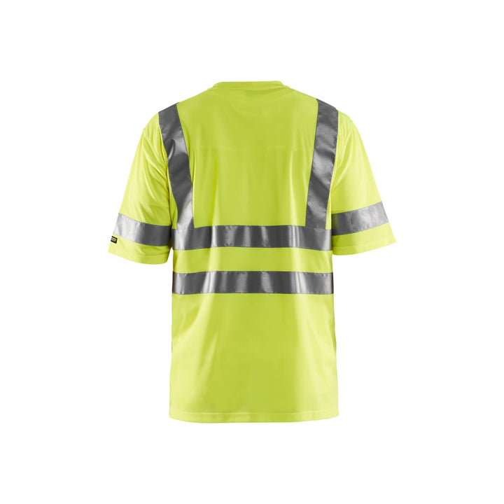 Blaklader 34131009 Hi-Vis T-Shirt Reflective Hi-Vis Yellow Rear #colour_yellow