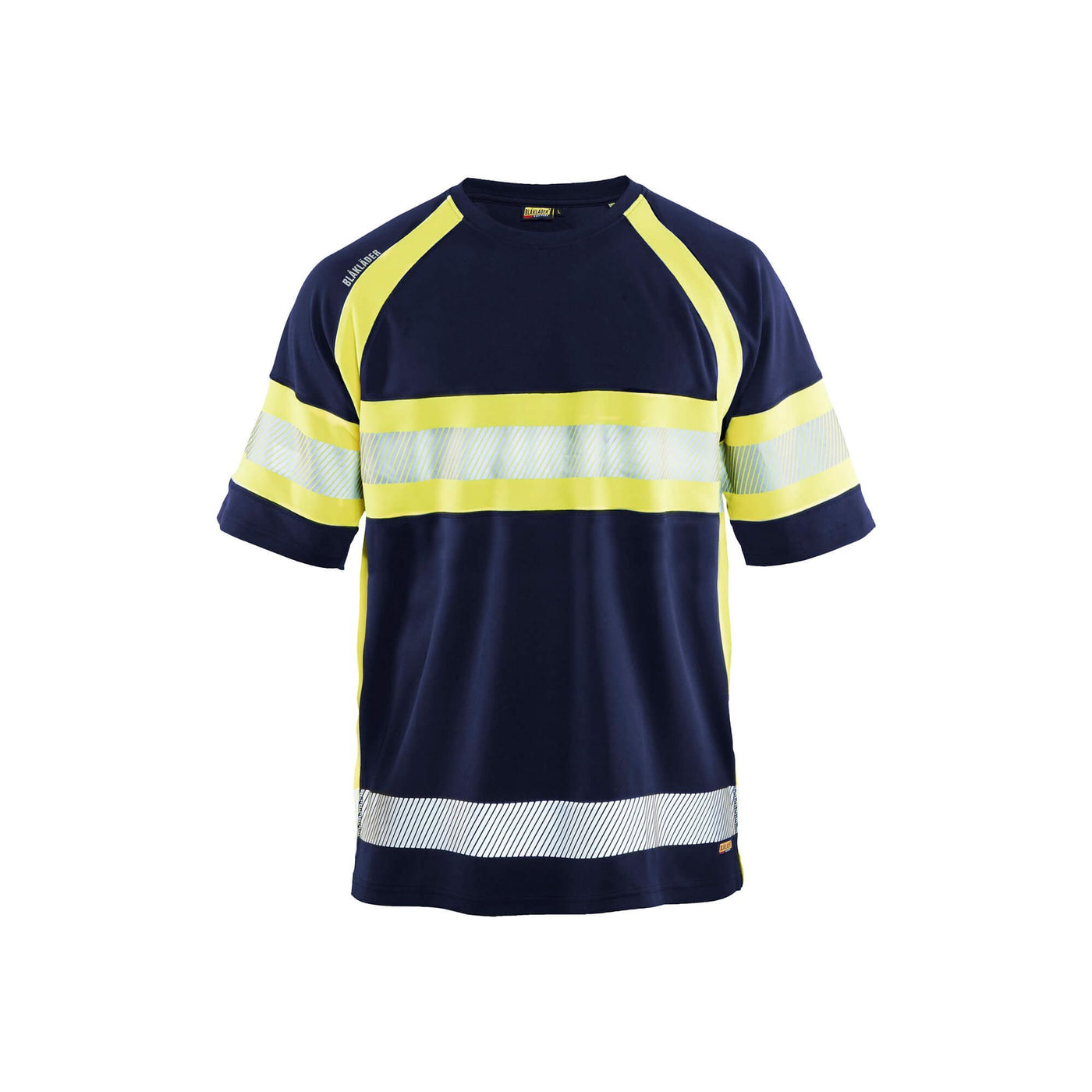 Blaklader 33371051 Hi-Vis T-Shirt UV-Protection Navy Blue/Hi-Vis Yellow Main #colour_navy-blue-yellow