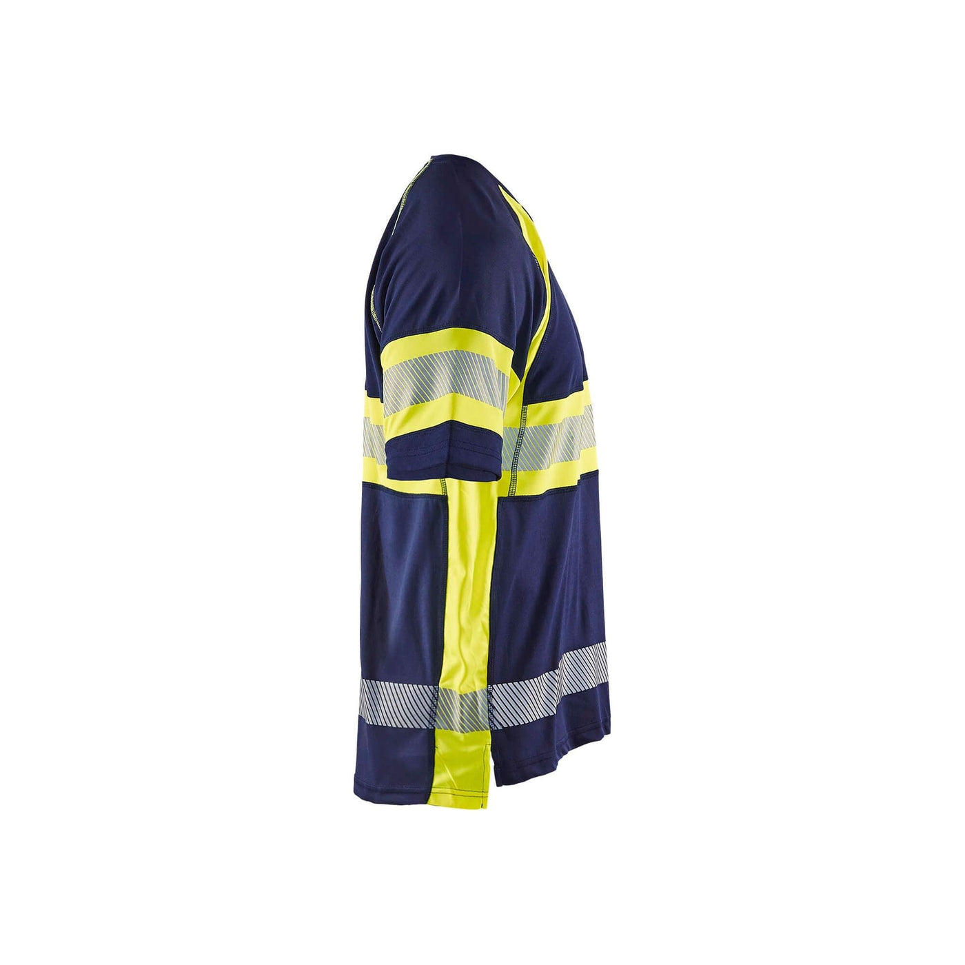 Blaklader 33371051 Hi-Vis T-Shirt UV-Protection Navy Blue/Hi-Vis Yellow Right #colour_navy-blue-yellow