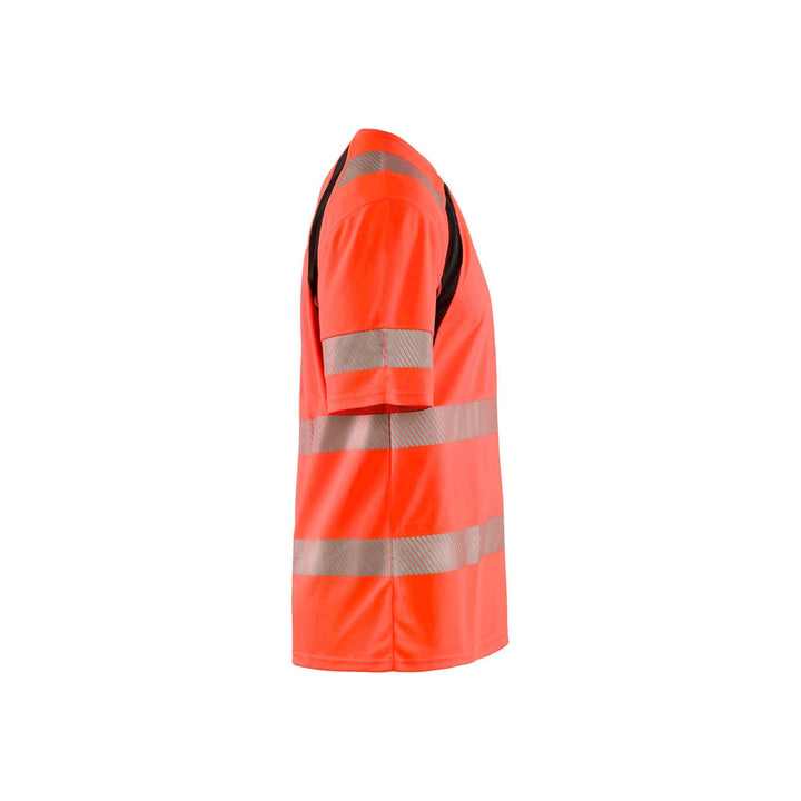 Blaklader 33971013 Hi-Vis T-Shirt UV-Protection Red/Black Right #colour_red-black