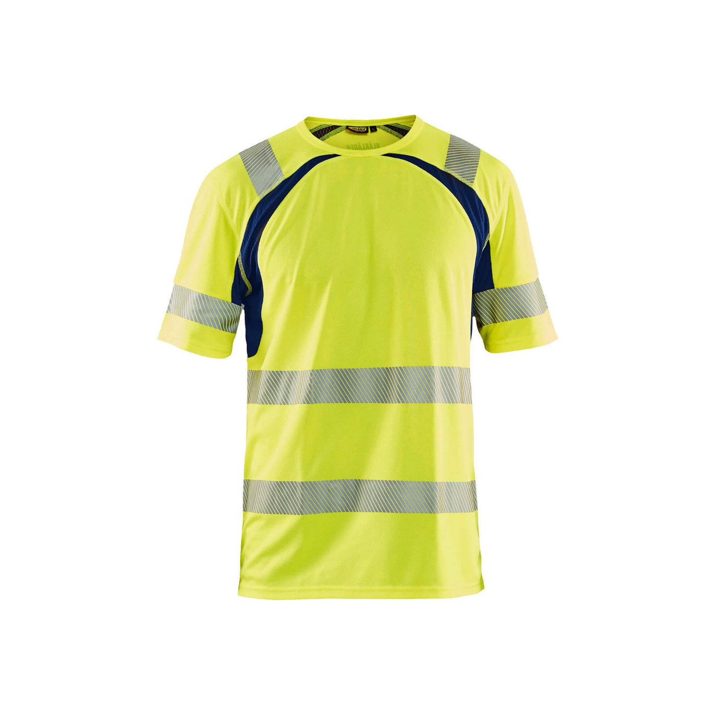 Blaklader 33971013 Hi-Vis T-Shirt UV-Protection Yellow/Navy Blue Main #colour_yellow-navy-blue
