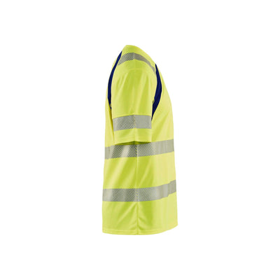 Blaklader 33971013 Hi-Vis T-Shirt UV-Protection Yellow/Navy Blue Right #colour_yellow-navy-blue