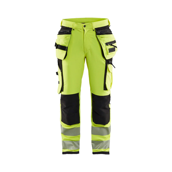 Blaklader 19971642 Hi-Vis Trousers 4-Way Stretch Yellow/Black Main #colour_yellow-black