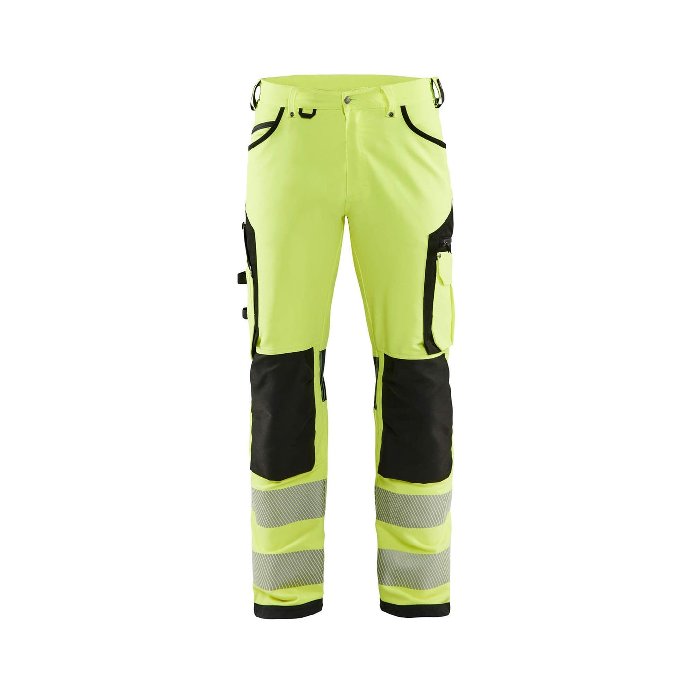 Blaklader 11971642 Hi-Vis Trousers 4-Way Stretch Without Nail Pockets Yellow/Black Main #colour_yellow-black