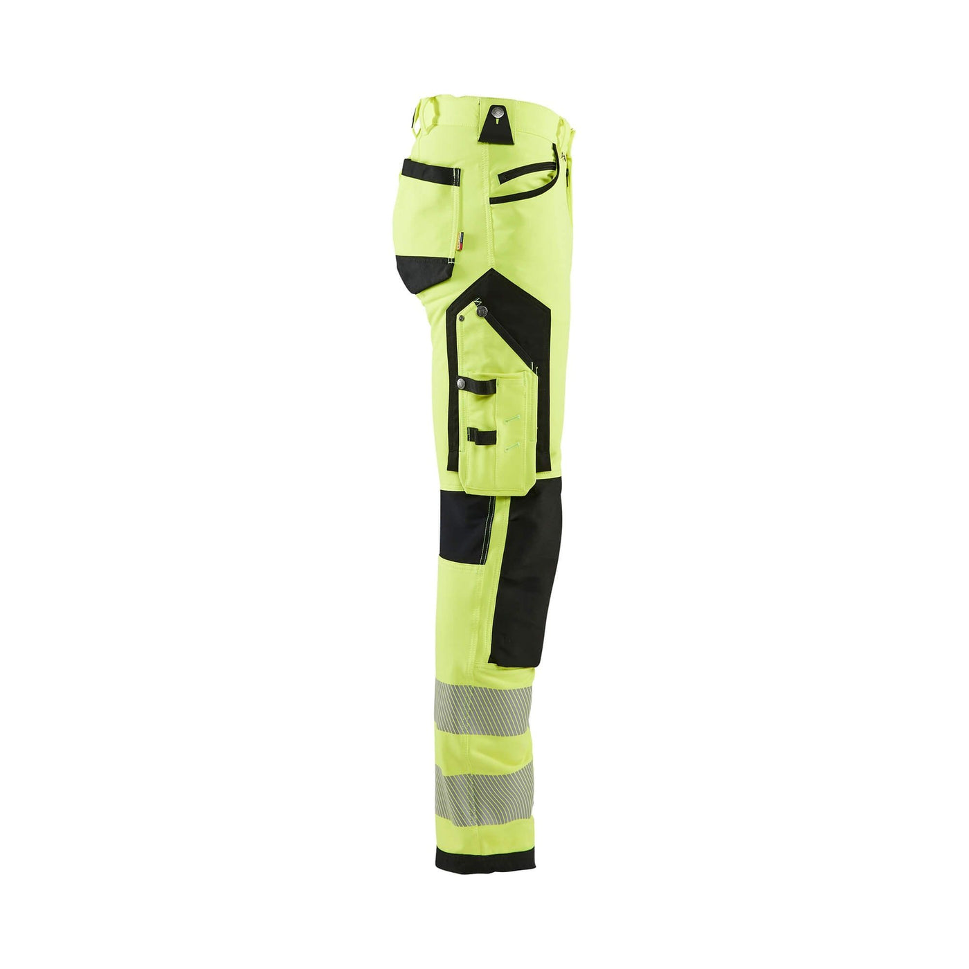 Blaklader 11971642 Hi-Vis Trousers 4-Way Stretch Without Nail Pockets Yellow/Black Right #colour_yellow-black