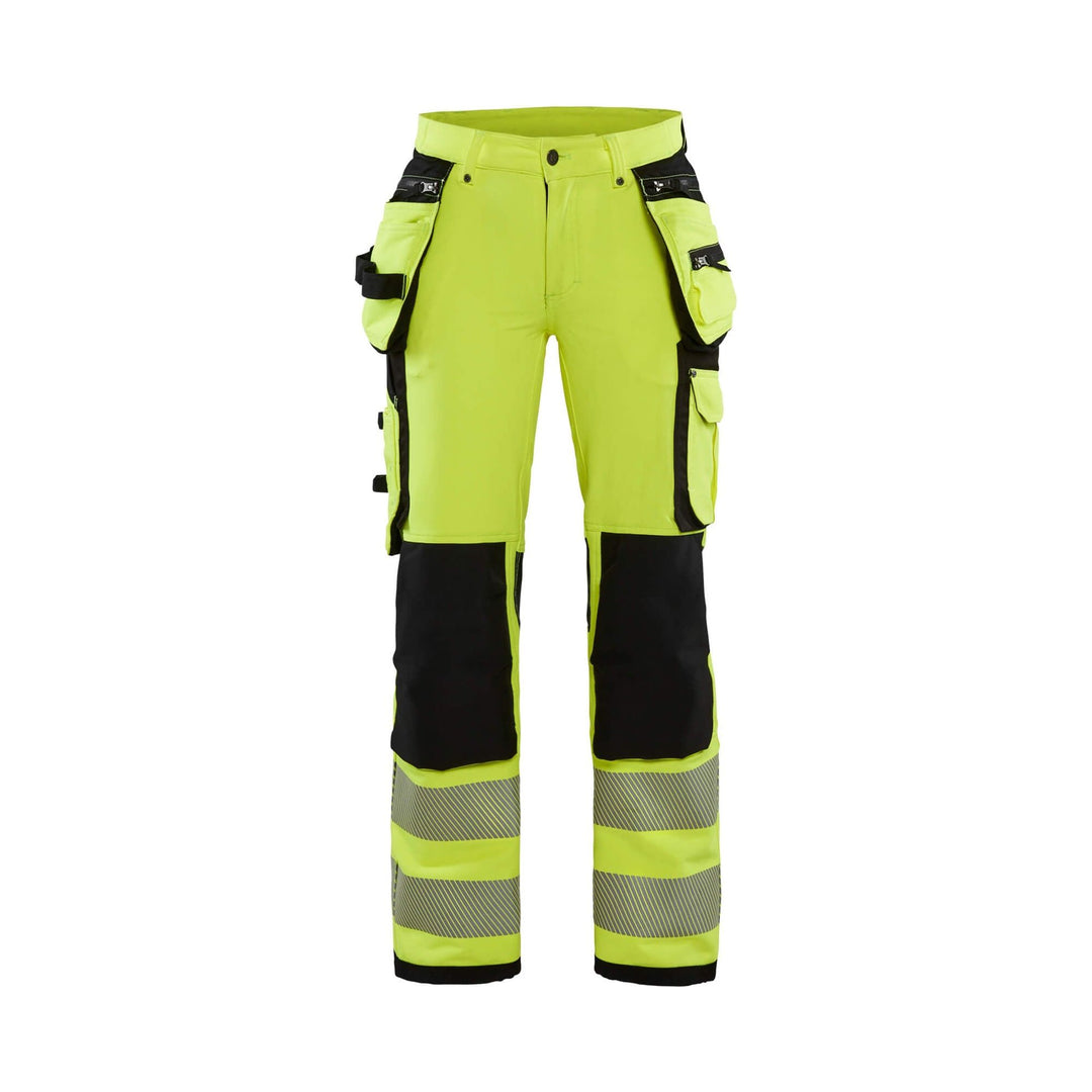 Blaklader 71971642 Hi-Vis Trousers Ladies 4-Way-Stretch Yellow/Black Main #colour_yellow-black